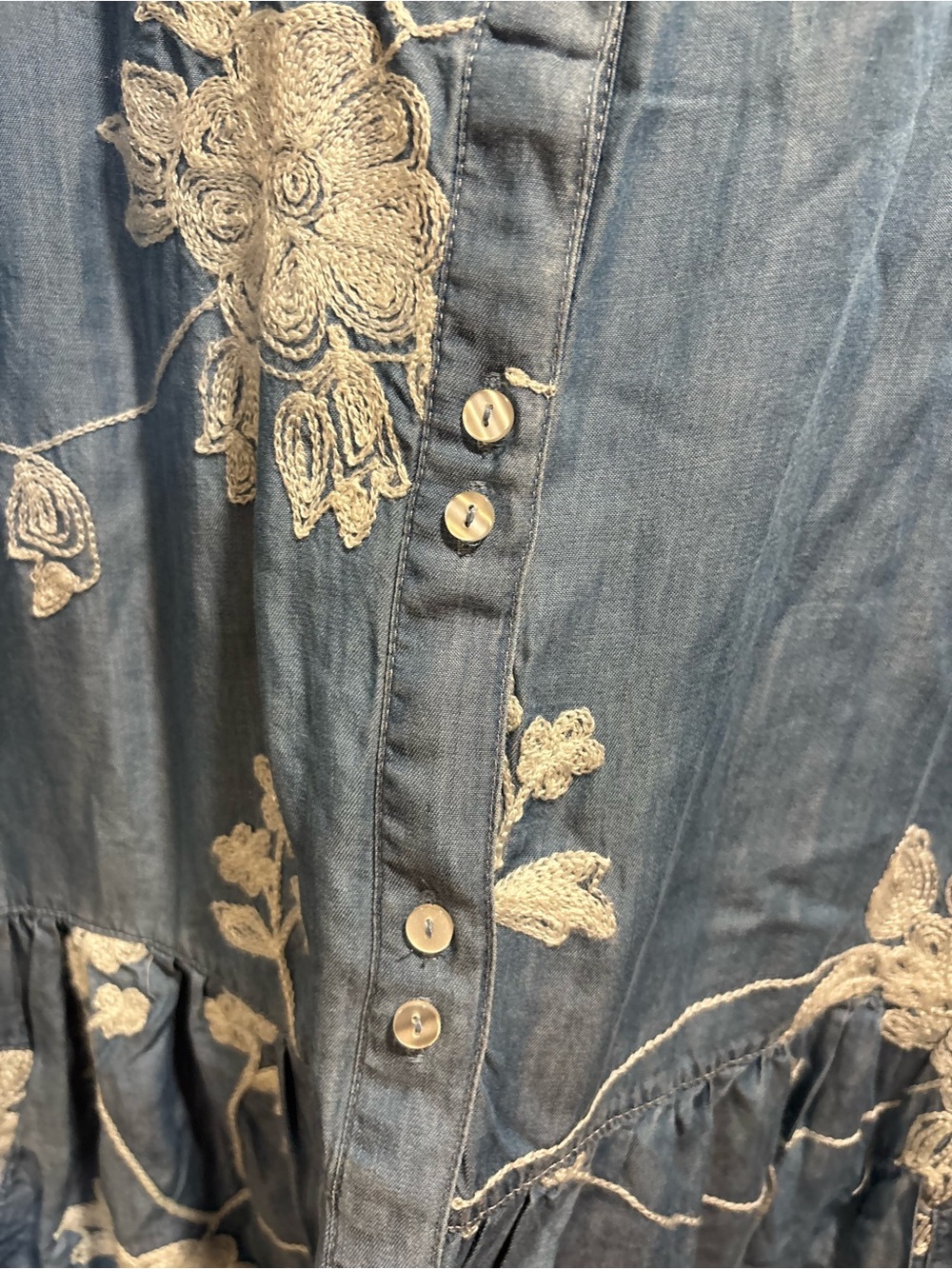 NorthStyle XL Embroidered Button-Front Tunic Dress, boutique, bohemian, feminine - Picture 6 of 9